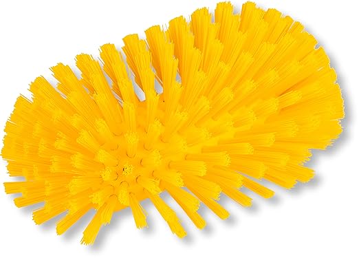 SPARTA Tank and Kettle Scrub Brush Heavy-Duty Tile Brush, Color-Coded and Handle Compatible (Sold Separately) for Optimal Access In Spacious Containers, Plastic, 5.5 X 9.5 Inches, Yellow
