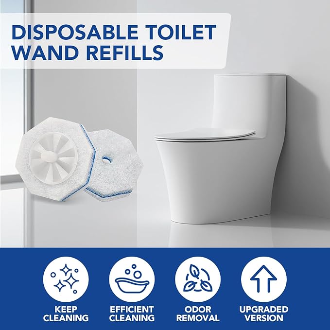 50 Count Disposable Toilet Wand Refills for Clorox, Compatible with Clorox Toilet Wand for Bathroom Cleaning