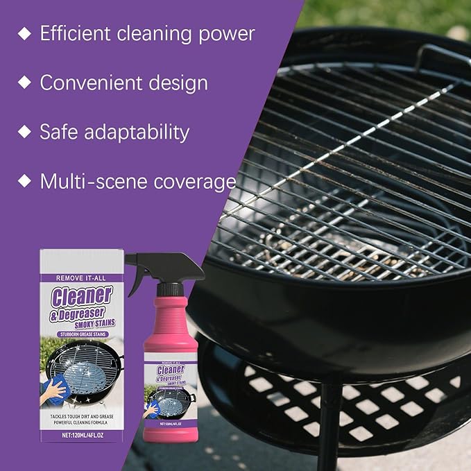 Fast-Acting Heavy-Duty Grill Degreaser Spray, Heavy-Duty Grill & Grate Degreaser Spray,Gril𝐥 Degrease𝐫 for Outdoor Gril𝐥(240ml)