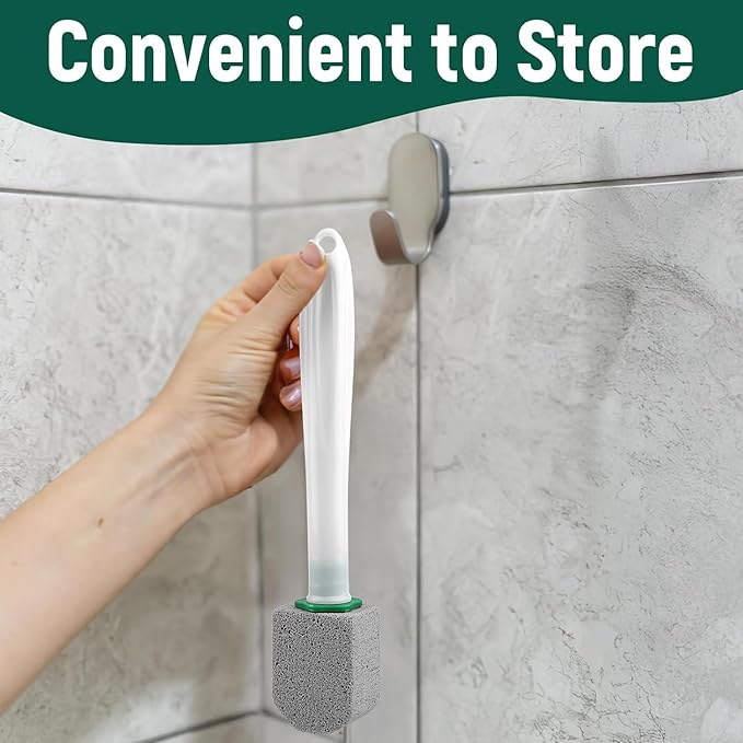 Pumice Stone Toilet Bowl Cleaner,Bathroom Cleaner Brush Toilet Wand Refills with 1Handles For Remove Hard Water Stains with 1 Wand+ 5 Pack Pumice Stones