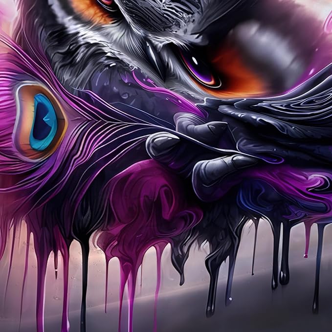 AILONEN Gothic Owl Shower Curtain Set,Purple Moon Animal Owl Bird Bathroom Decor for Kids Teens Adults,Black Rose Waterproof Shower Curtain with Hooks,36" Wx72 H