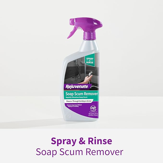 Rejuvenate Soap Scum Remover, 24 Ounces, Easily Dissolves Soap Scum Without Scrubbing