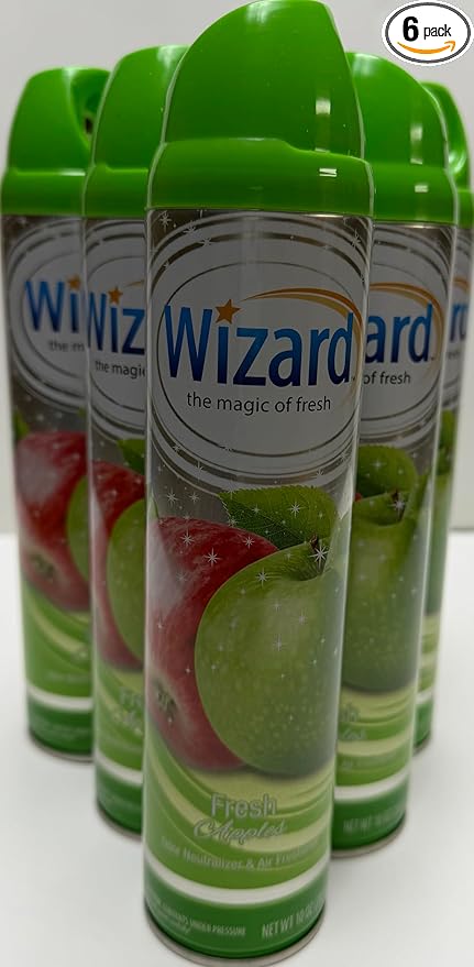 Wizard The Magic of Fresh | Odor Neutralizer & Air Freshener - 10 Oz. Fresh Apple (Pack of 6) (Packaging May Vary)