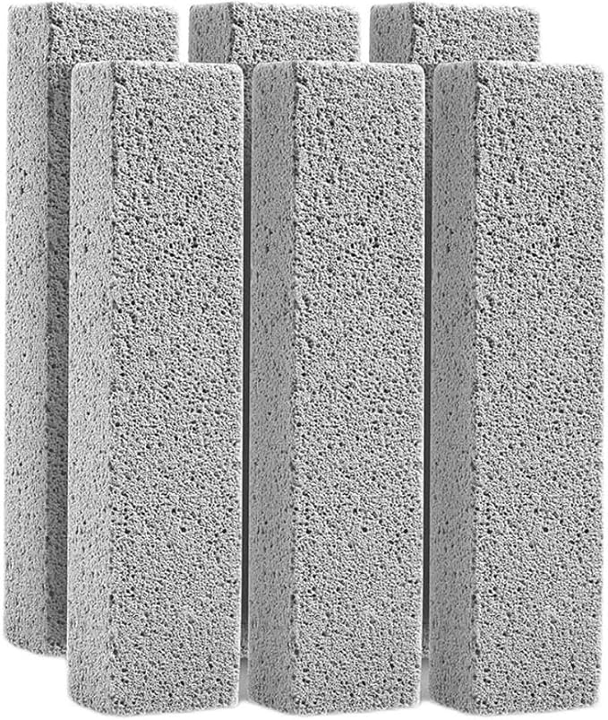 6 Pack Pumice Stone Toilet Bowl Cleaner, Remove Toilet Bowl Hard Water Rings, Calcium Buildup, Iron and Rust. Pumice Suitable for Cleaning Toilet, Bathtub, Kitchen Sink, Grill (Gray) Cleaning tools