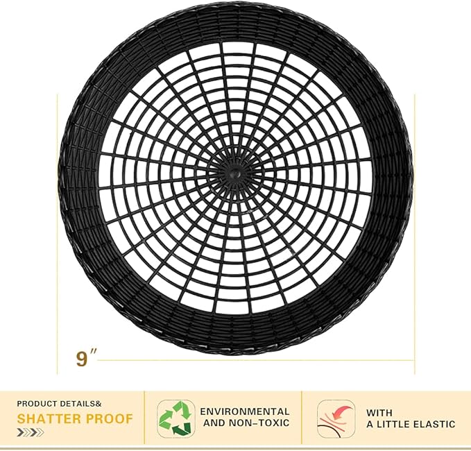 EBIGIC Paper Plate Holders, 8/12/24 Packs 9/10 Inch paper plate holders reusable Black Plastic Heavy Duty supports for Picnic Party Dinner