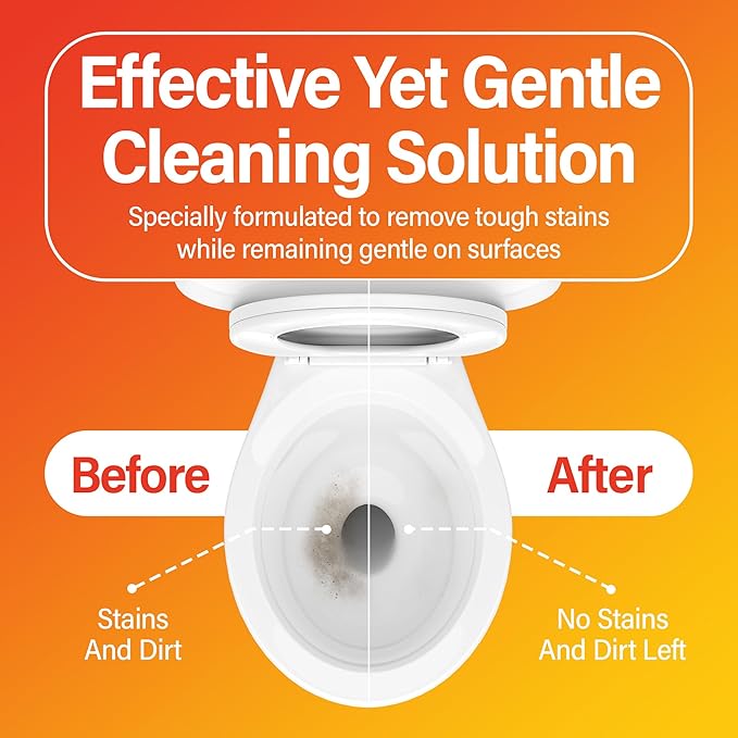 Self Cleaning Toilet System - Automatic Toilet Bowl Cleaner with Starter Cartridge, Lasts Up 3 Months Continuous Cleaning + 3 Refill Cartridges