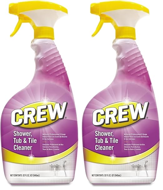 Diversey CREW CBD540281 Shower, Tub and Tile Cleaner, Removes Soap Scum & Hard Water Deposits, Fresh Scent, Ready-to-Use, 32-Ounce (Pack of 2)