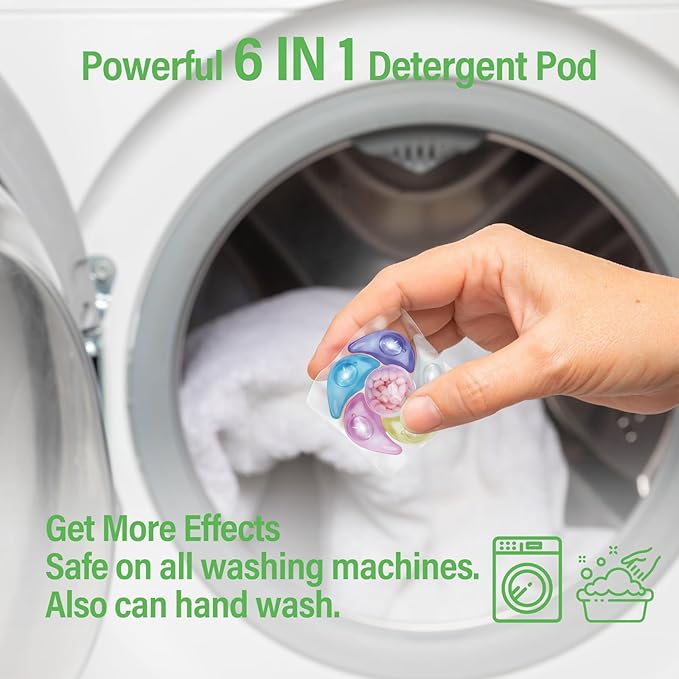 YUCO Pods Laundry Detergent Hypoallergenic,Powerful 6IN1 Detergent Pod,Scent Beads New Formula,Helps to Keep Garment Fresh Clean,Soft and Fragrant (1 Box of 40 Pod,Net 10g/pod,Net 400g)