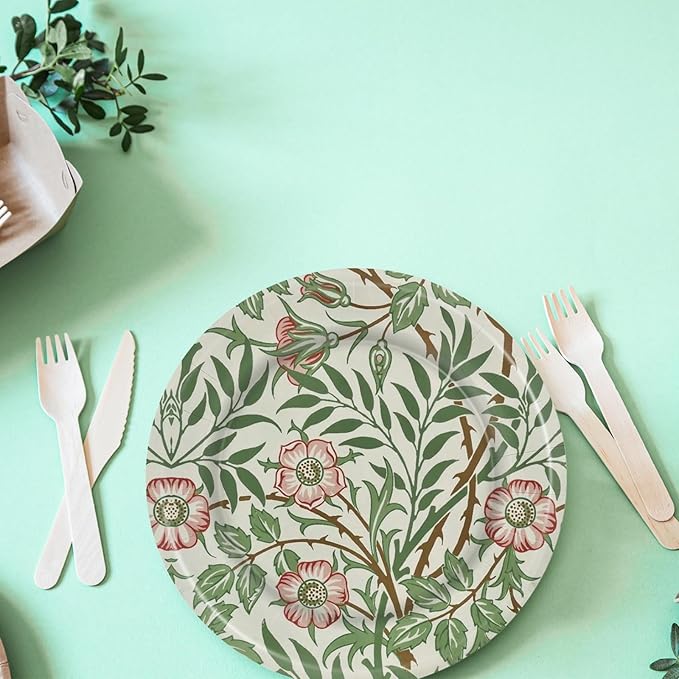 60Pcs Vintage Wildfloral Paper Plates Colorful Wildflower Disposable Plates 9 Inch Floral Decorative Dessert Plate for Appetizer Party Tableware Supplies Table Decor, 6 Designs