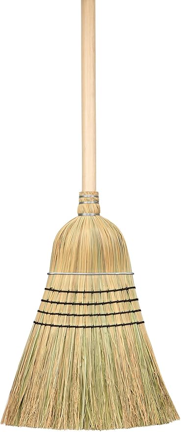 Harper 37518100 Deck/Patio Cleaning Set with 60 in. Handle Deck Brush, Heavy Duty Corn Broom, Scrubbing Brush and Long Reach Scrubbing Brush