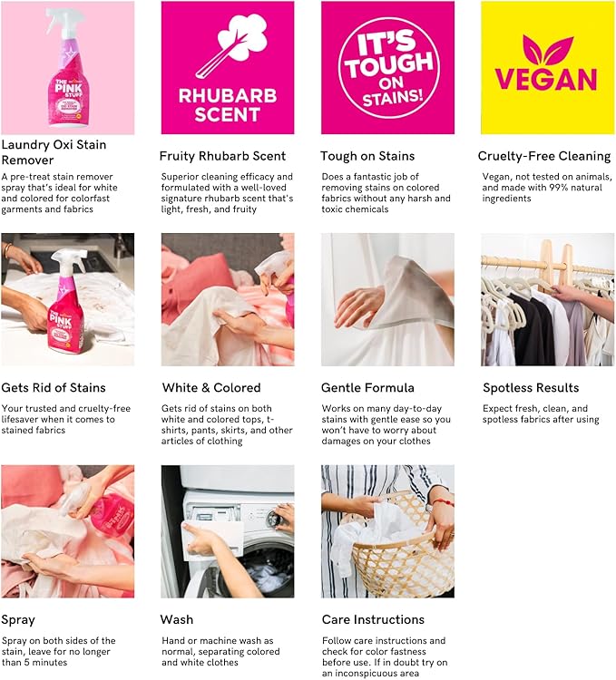 Stardrops - The Pink Stuff - The Miracle Laundry Oxi Stain Remover Spray 500ml