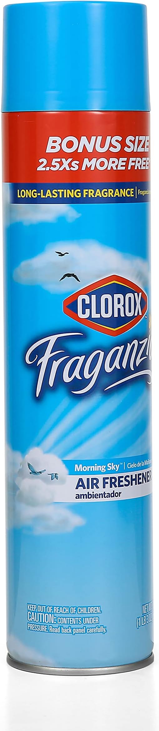 Clorox Fraganzia Aerosol Air Freshener in Morning Sky Scent | Long-Lasting Air Freshener Spray for Home or Office | 20 Oz Bonus Size Air Freshener Room Spray (Pack of 2)