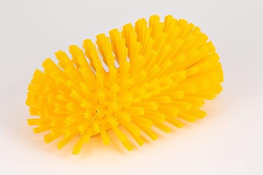 SPARTA Tank and Kettle Scrub Brush Heavy-Duty Tile Brush, Color-Coded and Handle Compatible (Sold Separately) for Optimal Access In Spacious Containers, Plastic, 5.5 X 9.5 Inches, Yellow