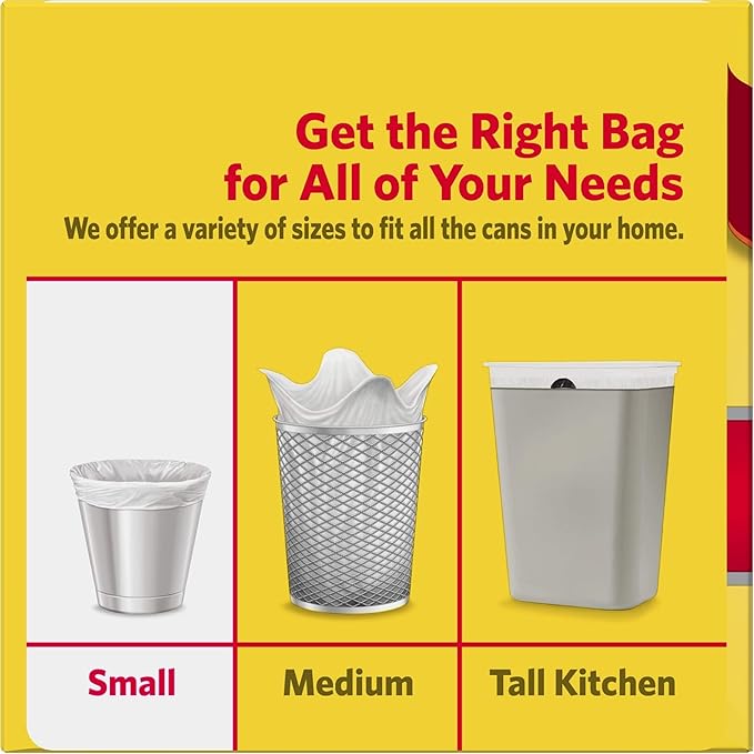 4 Gallon Trash Bags - 300 Small Mini Garbage Bags | 17" x 18" Clear Waste Basket Trash Bags | Bulk Plastic Bathroom Trash Can Liners