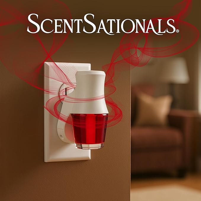 ScentSationals Cinnamon Cheer Fragrance Oil Plug In Air Freshener Refills 3-Pack - Works with Scentsationals Wall Plugs, Long-Lasting Home Fragrance, 0.8 fl oz Each, Packaging May Vary