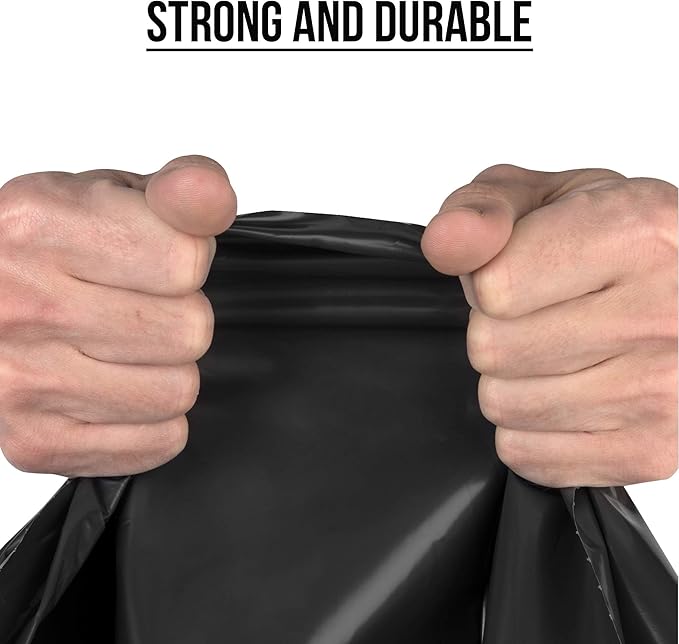 AmazonCommercial 23 Gallon SlimJim Trash Bags for Rubbermaid Receptacles, 1.1 Mil, Black, 150 Count