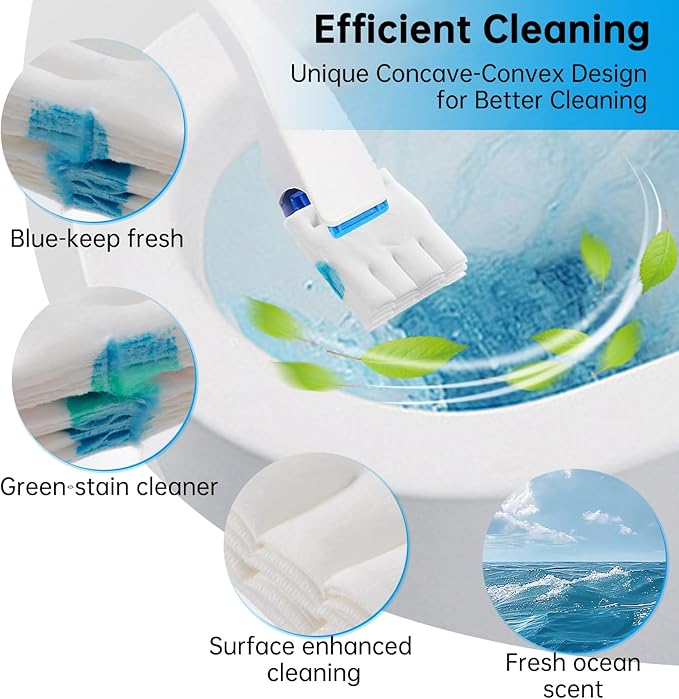 12 Pack Flushable Refills Compatible with Scrubbing Bubbles Toilet Bowl Brush, Disposable Cleaner Refills Pads for Scrubbing Bubbles Toilet Wand, Toilet Brush Refill Accessories (Only Pads)