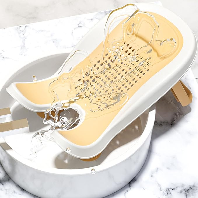 Infant Bath Basin Strong Suction Foldable Quick Drying Bath Rack Ergonomic Designing for Use in Sink Bathtub Hip Washing Tool