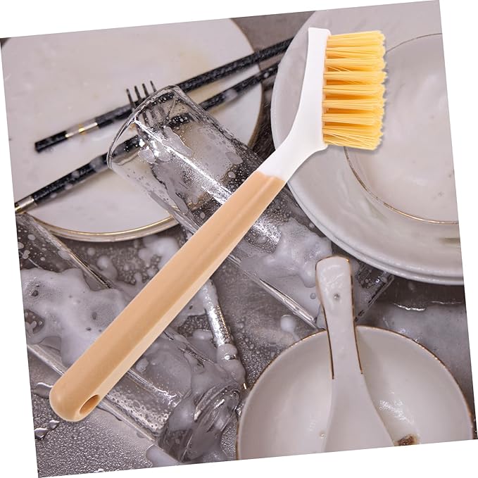 PRETYZOOM Kitchen Cleaning Supplies Dish Washing Brush Scrub Brush for Nonstick Pans Easy-Grip Handle Storage