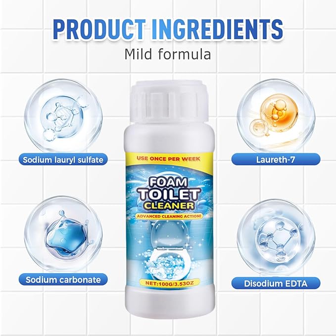 Eadwe 2025 New Foam Toilet Cleaner, Upgraded Powerful Toilet Bowl Cleaner, Advanced Bathroom Cleaner for Home, Powerful Instant Bowl Cleaners for Toilets Squatting Pans (2)