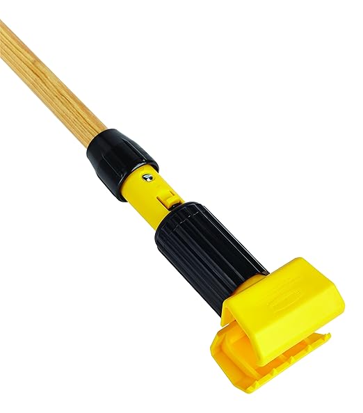 Rubbermaid Commercial Products Gripper 60" Wood Wet Mop Handle, Natural, for Professional/Industrial Floor Cleaning, Compatible with 5" Headband Mops
