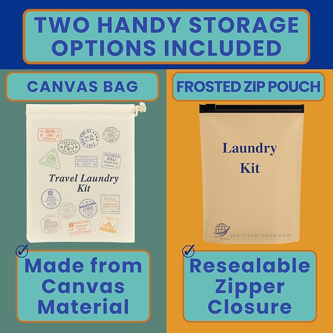 Travel Laundry Detergent Sheets Kit – 30-Count Laundry Detergent Sheets for Sink & Machine Wash, Portable Clothesline and Universal Sink Stopper for Hotels, Cruises, Camping & Trips