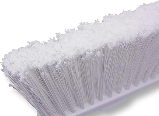 SPARTA Plastic Broom Head, Angled, Flagged for Small Debris Indoor, Outdoor, Home, Restaurant, Lobby, Office, 12 Inches, White