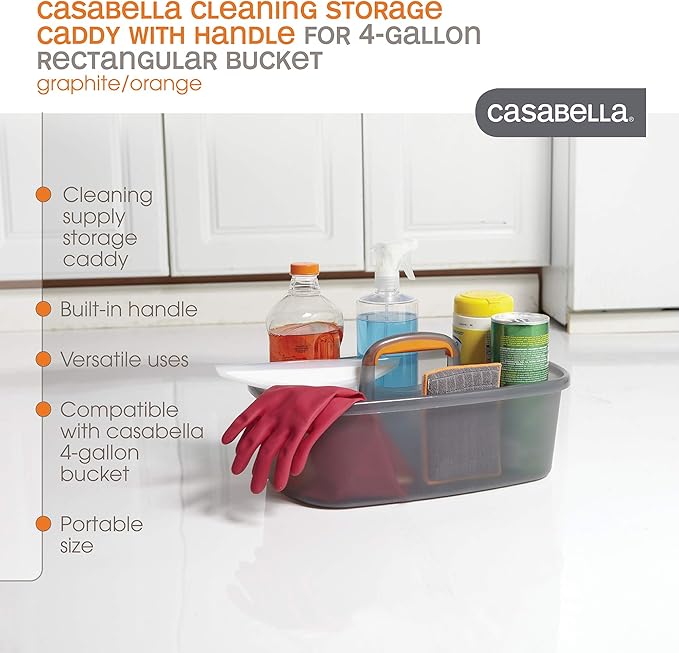 Casabella Plastic Cleaning Storage Caddy Bundle with Handles (1.5 Gallon and 1.85 Gallon)