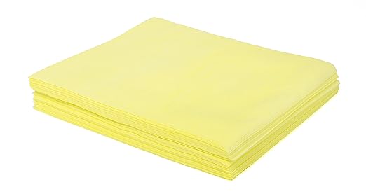 TaskBrand N-DSMFPY Hospeco Mineral Oil Treated Duster, Quarter-Fold, Poly Packed, Specially Treated to Attract and Hold Dust, 18" x 24", Yellow (10 Packs of 50)