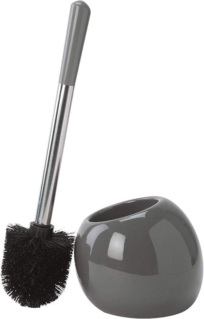 Bath Bliss Ceramic Dome Toilet Brush & Holder in Grey