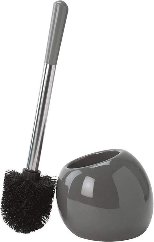 Bath Bliss Ceramic Dome Toilet Brush & Holder in Grey