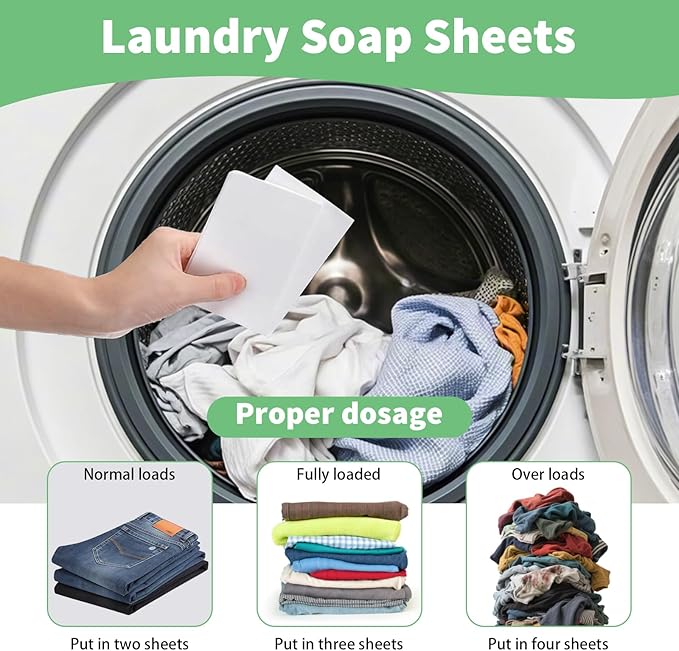 900 Pcs Loads Laundry Detergent Sheets Bulk No Leak Anti Sensitive Washing Soap Strips Liquidless Laundry Supplies for Home Dorm (Fresh)