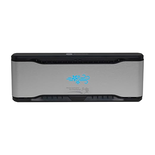 Georgia-Pacific ActiveAire Automated in-Stall Air Freshener Dispenser by GP PRO (Georgia-Pacific); Stainless Finish; 56764; 9.500" W x 1.170" D x 3.500" H