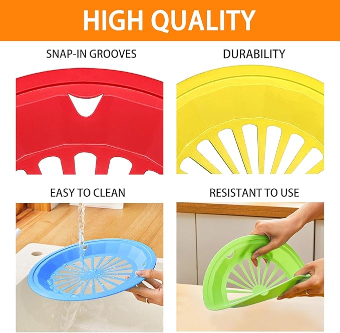 EBIGIC Paper Plate Holders 8 Packs with Snap-in Grooves 10.5 Inch Plastic Paper Plate Holders Reusable 4 Color Heavy Duty Supports for Picnic Party Dinner