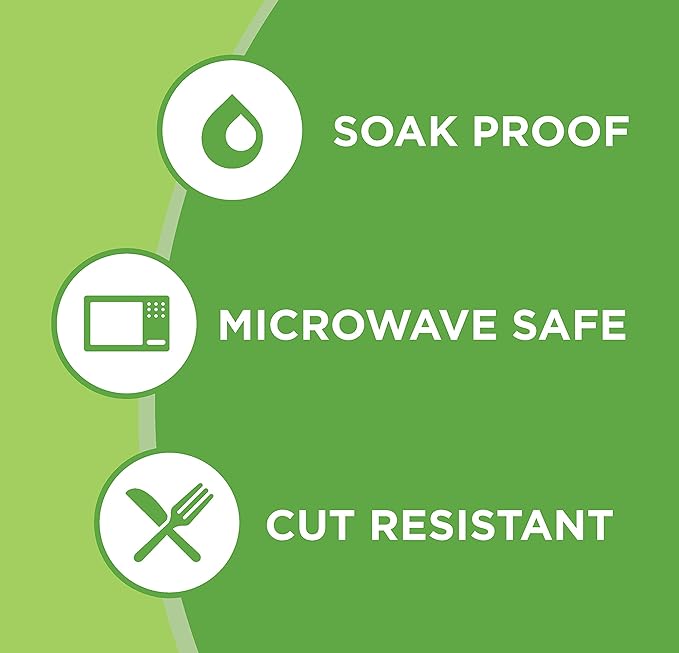Amazon Basics Everyday Disposable Paper Plates, 10 Inch, Microwave-Safe, Cut Resistant, Soak-Proof, 100 Count