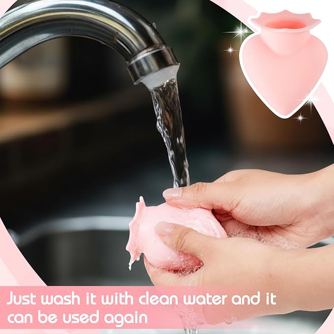 SiliFine 1 Pcs Tap Descaling Gadget for Limescale Removal Pink Heart Style Faucet Descaling Device, 1.18in