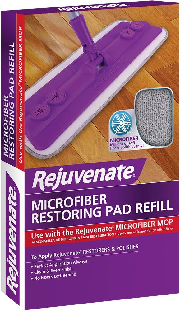 Rejuvenate Click N Clean Microfiber Restoring Pad Refill, For Multi-Surface Spray Mop, Machine Washable (Pack of 2)