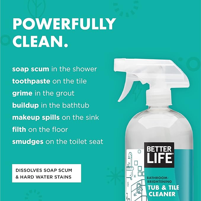 Better Life Bathroom Cleaner 32 Oz 2 Pack + All Purpose Cleaner Currant and Citrus 32 Oz 1 Pack