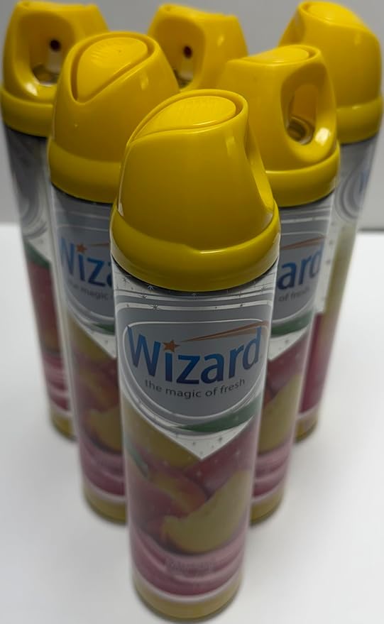 Wizard The Magic of Fresh | Odor Neutralizer & Air Freshener - 10 Oz. Mango peach (Pack of 6) (Packaging May Vary)