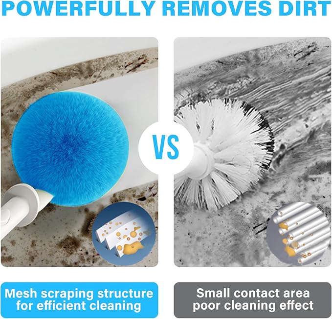Toilet Brush 2 Pack with Holder Set, Long Handle Toilet Bowl Cleaner Brush with Durable Curved Bristles, Deep Cleaning Toilet Scrubber for Bathroom Accessories,White