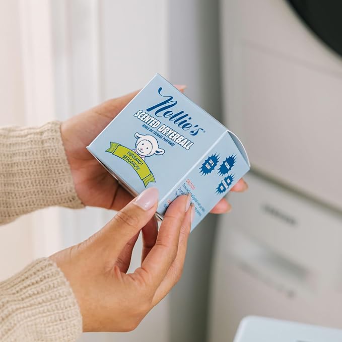 Nellie's Scented Wool Dryerball - Bergamot Scented - Made with 100% Pure New Zealand Wool and Lasts Approximately 50 Drying Loads - Silent in Your Dryer!