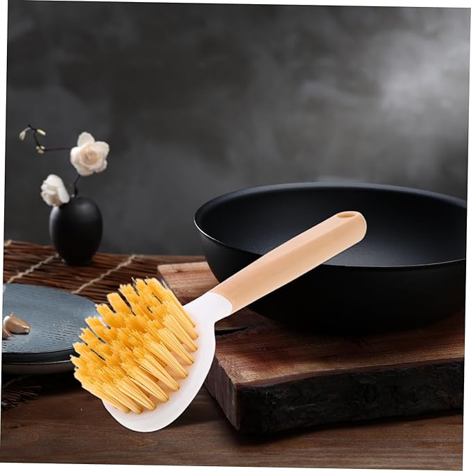 PRETYZOOM Kitchen Cleaning Supplies Dish Washing Brush Scrub Brush for Nonstick Pans Easy-Grip Handle Storage