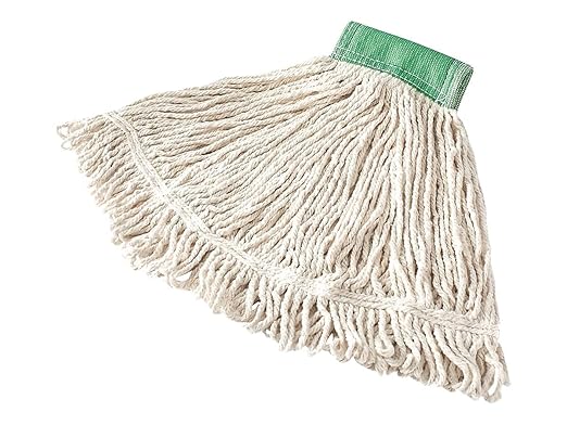 Rubbermaid Commercial Super Stitch Mop, Medium, White, 5" Band, Replacement Mop Head, Heavy Duty Quality, Heavy Duty Mop for Floor Cleaning Office/School/Stadium/Bathroom