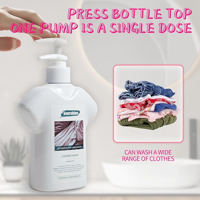 Lingerie Detergent - Double Concentrated, Lady Scented, Delicate Underwear Cleaning Liquid - 10.14 Fl Oz (1,Orange&Lily)