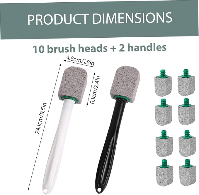 12Pcs Pumice Stone Toilet Bowl Cleaner, Bathroom Toilet Pumice Stone with Plastic Handle for Remove Hard Water Stains