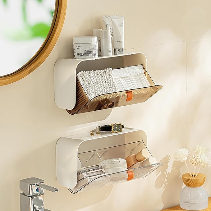 Pad Holder for Bathroom, Sanitary Napkins Organizer, Feminine Tampons Storage Day Overnight Cotton Pad Holder, White