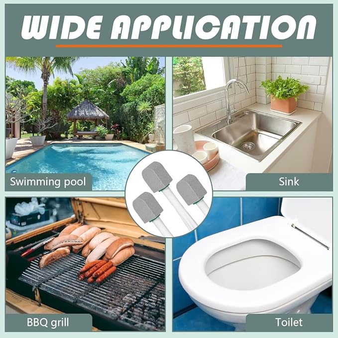 10 Pcs Pumice Stone Toilet Bowl Cleaner Toilet Pumice Stone with Long Handle Toilet Brush for Pool Bathtubs Kitchen Sink