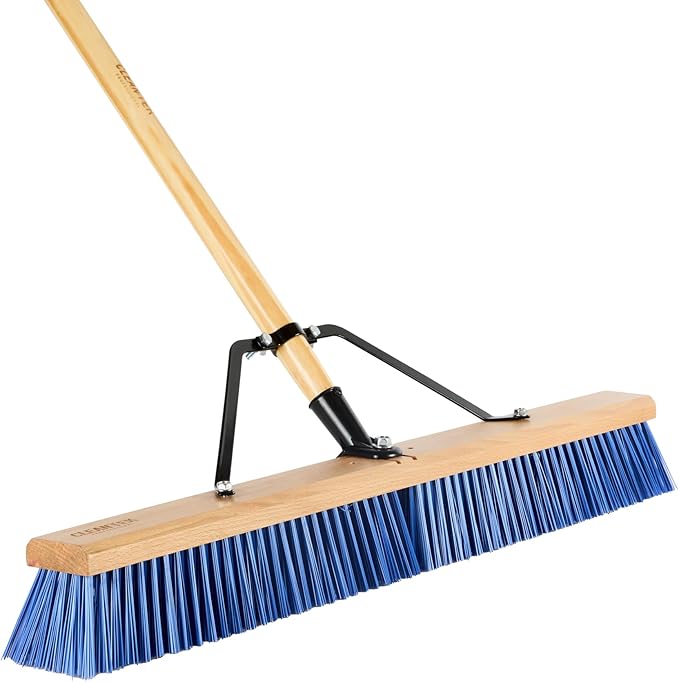 Restaurantware-BROOM HEAD ONLY: Clean Tek Professional 30-Inch Broom Head, 1 Heavy-Duty Push Cleaning Tool - Handle And Brace Sold Separately, Heavy Plastic Bristles, Wooden, Commercial Use