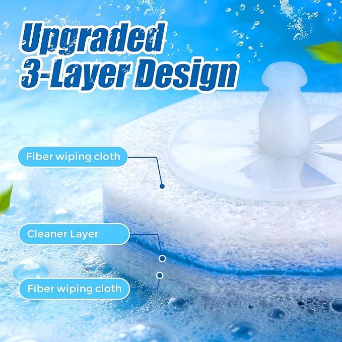 30Pcs Disposable Toilet Wand Refills Compatible with Clorox Toilet Wand. Easy Cleaning Toilet Bowl Fiber Wand Heads Compatible with Most Toilet Brushes