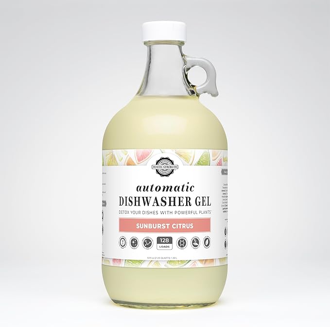 Rustic Strength Automatic Dishwasher Gel, Sunburst Citrus Scent, 64 oz Glass